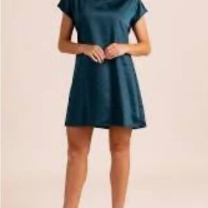 S'EDGE - NWT - Elegant Teal Dress - Satin